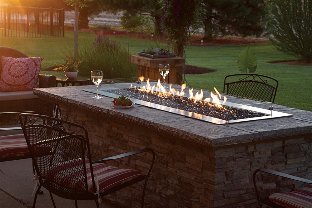 Empire Outdoor Linear Gas Fire Pit, Outdoor Gas Fire Pit Log Set